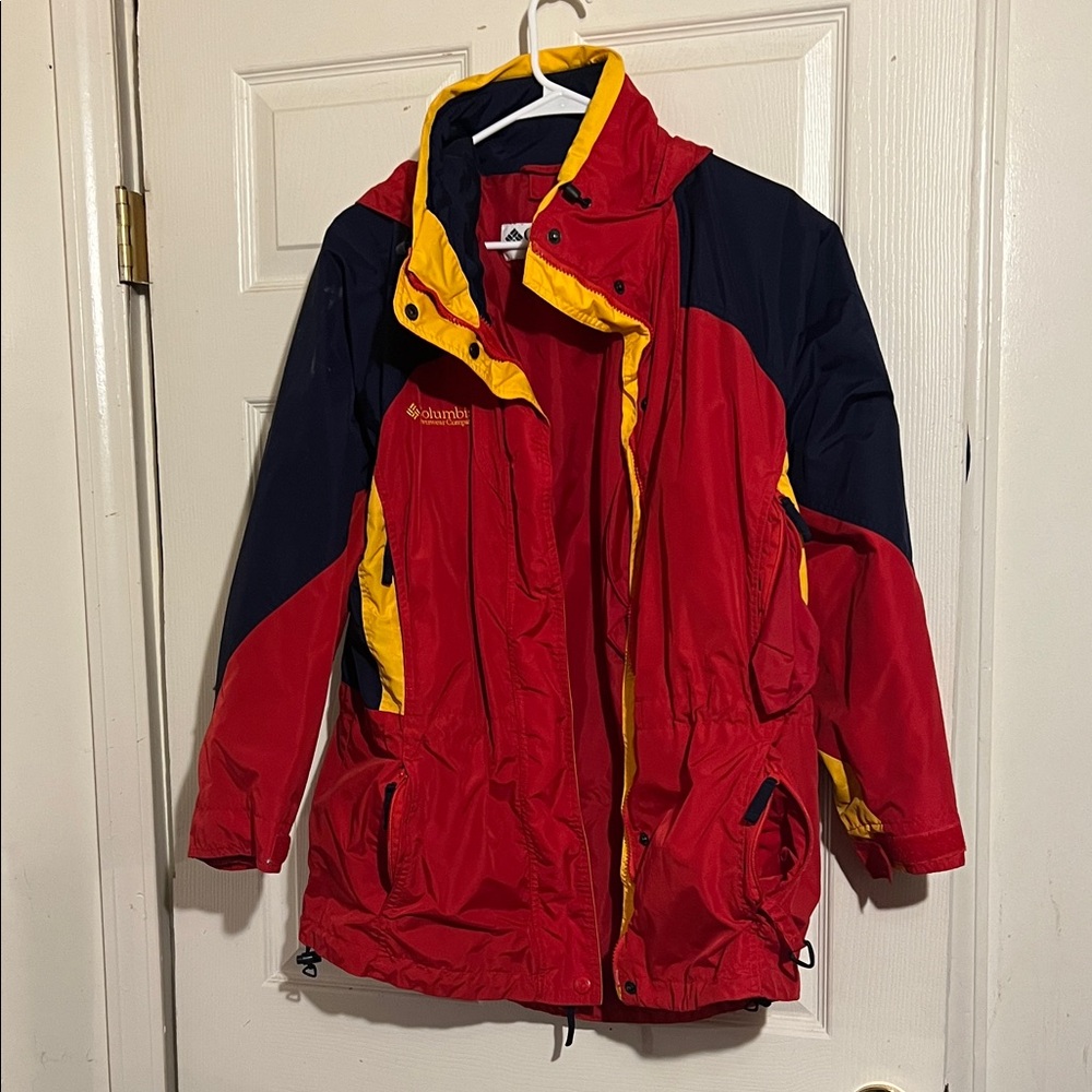 Columbia Red and Yellow Raincoat
